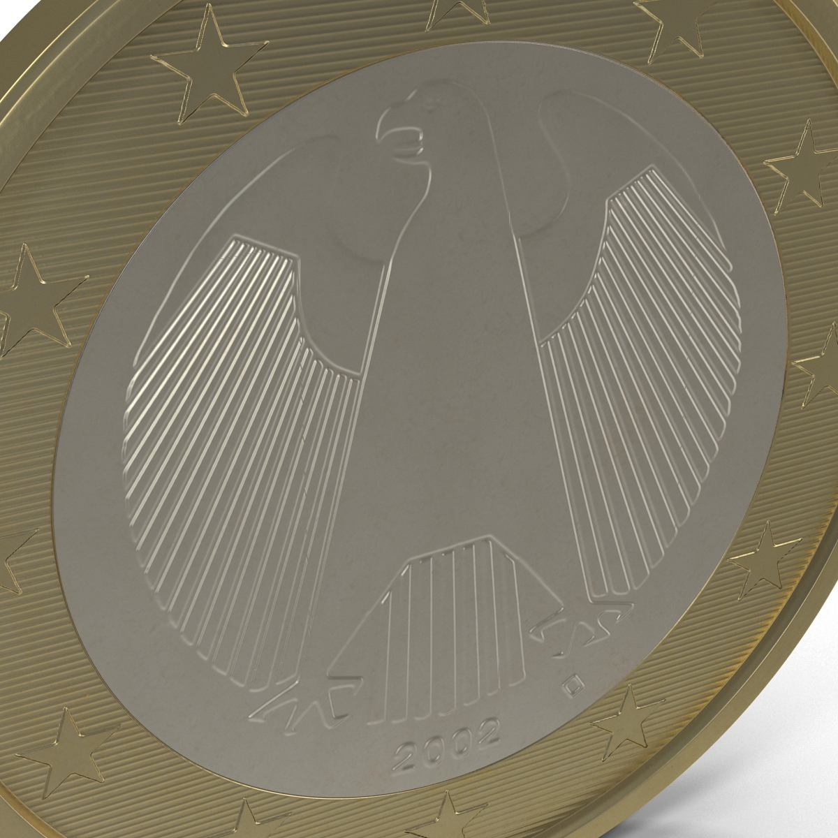 3D 1 Euro Coin German model