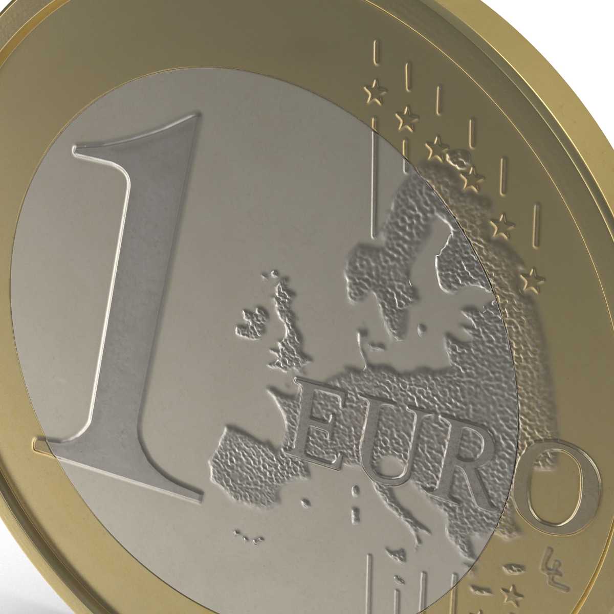 3D 1 Euro Coin German model