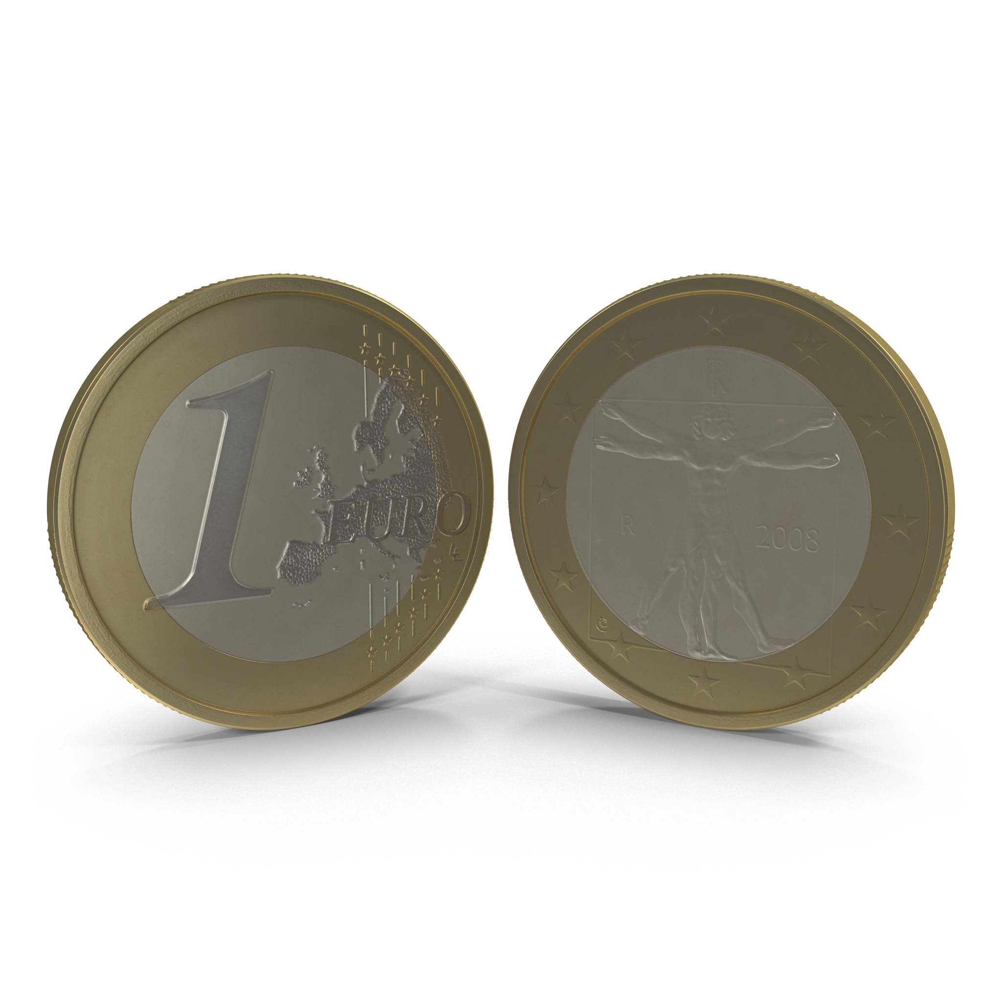 1 Euro Coin Italy 3D