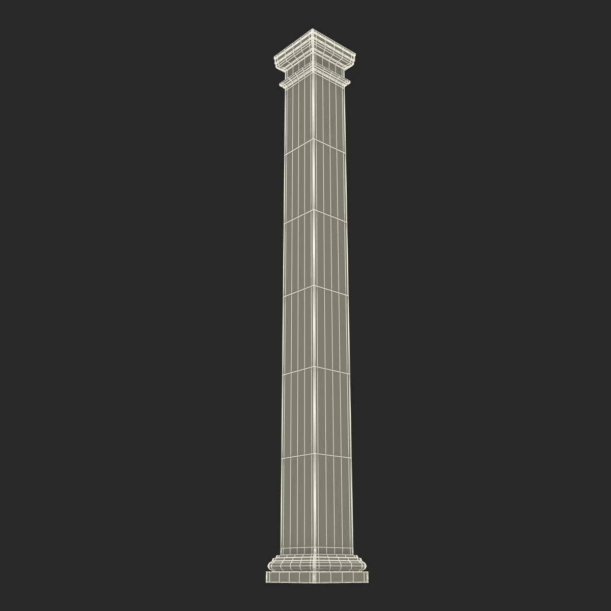 Smooth Modern Column and Capital 2 3D model