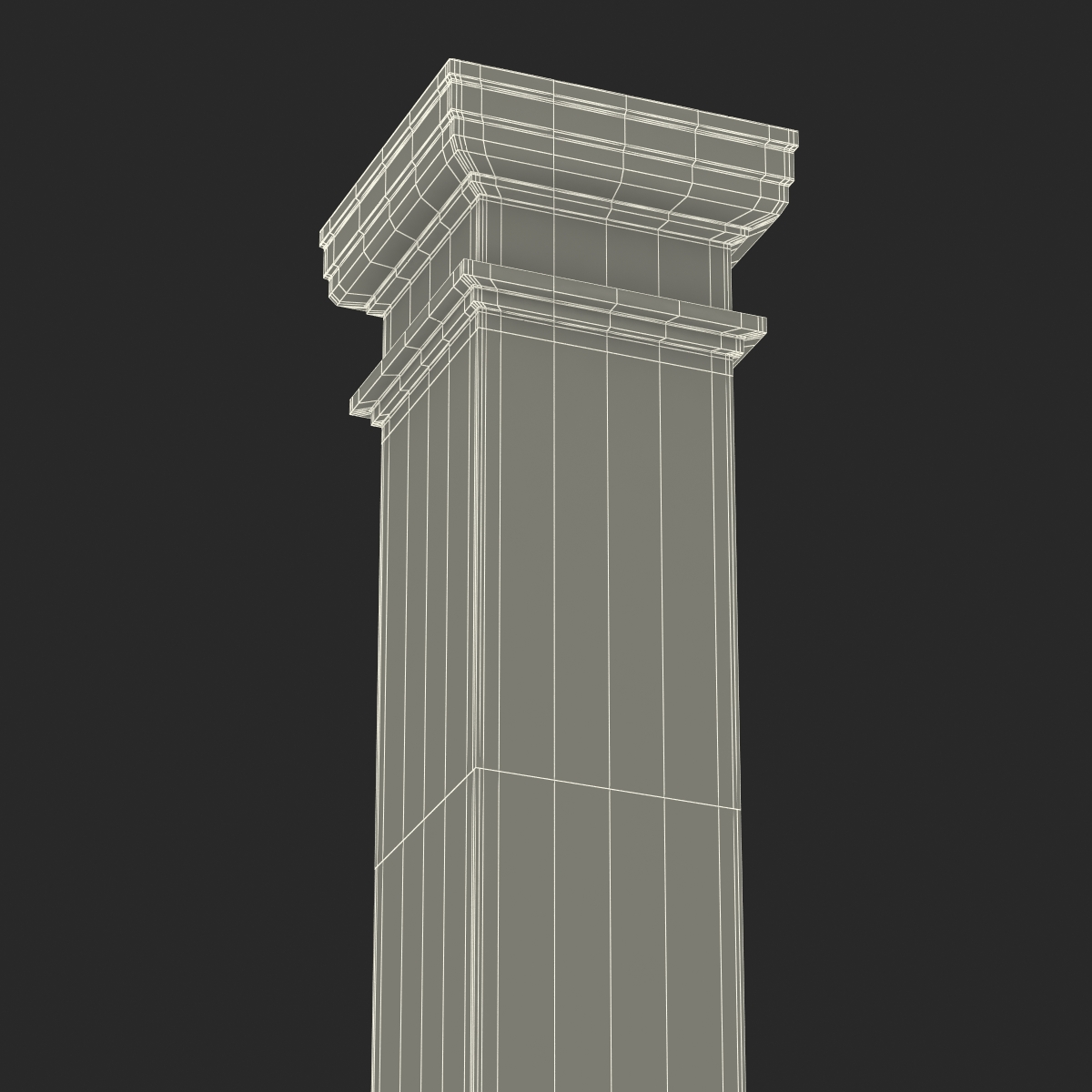 Smooth Modern Column and Capital 2 3D model