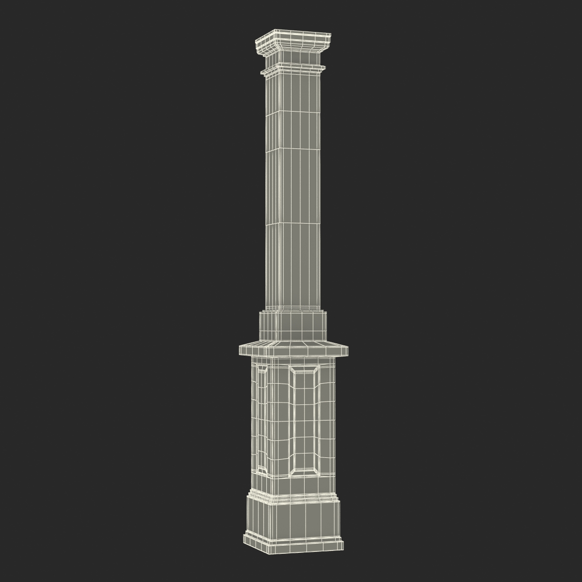 Smooth Modern Column and Capital 3 3D model