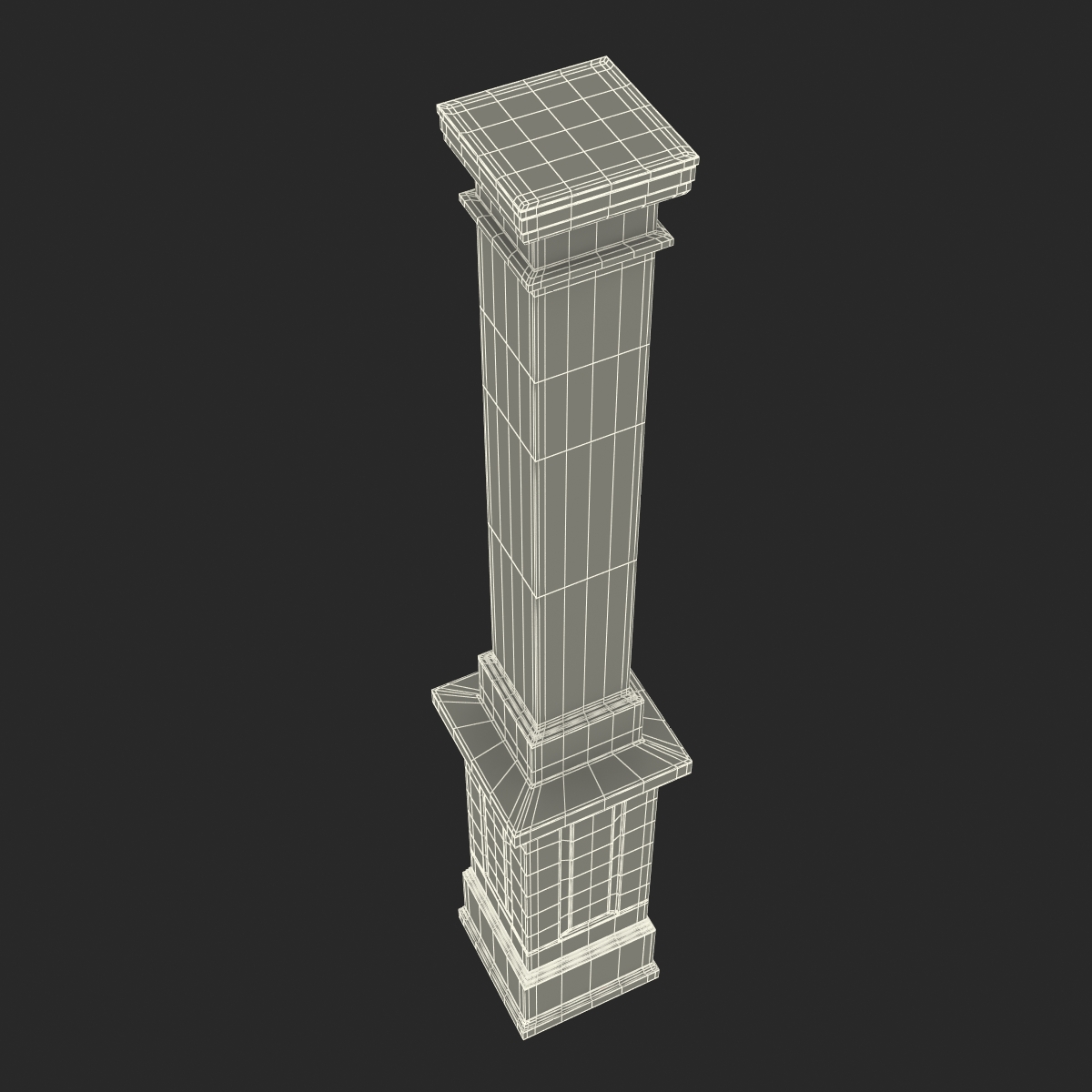 Smooth Modern Column and Capital 3 3D model