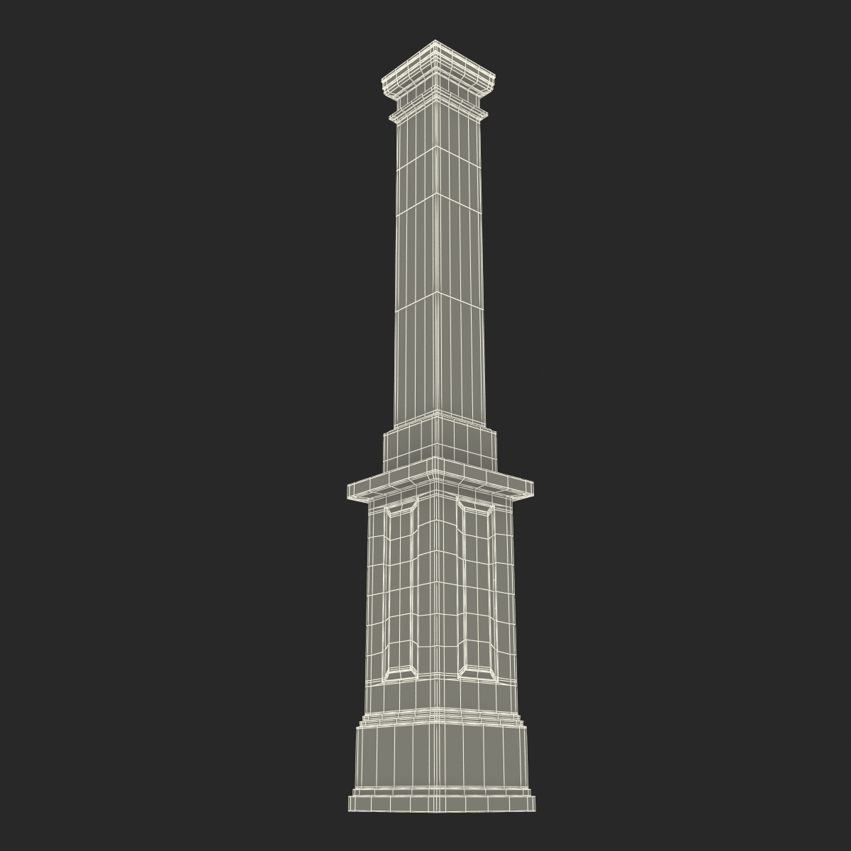 Smooth Modern Column and Capital 3 3D model