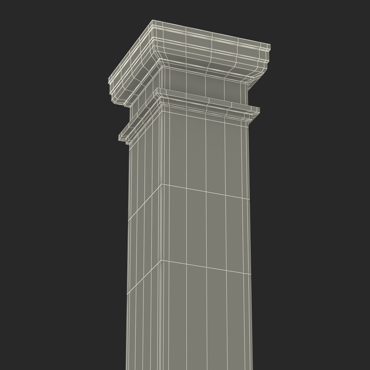 Smooth Modern Column and Capital 3 3D model