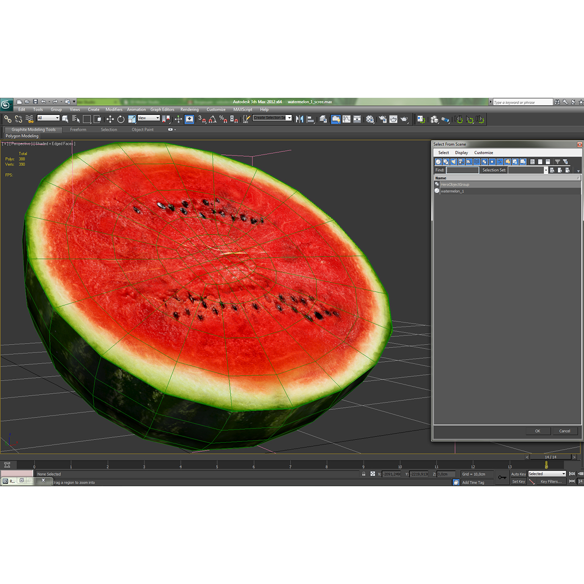 3D model Watermelon Cross Section 