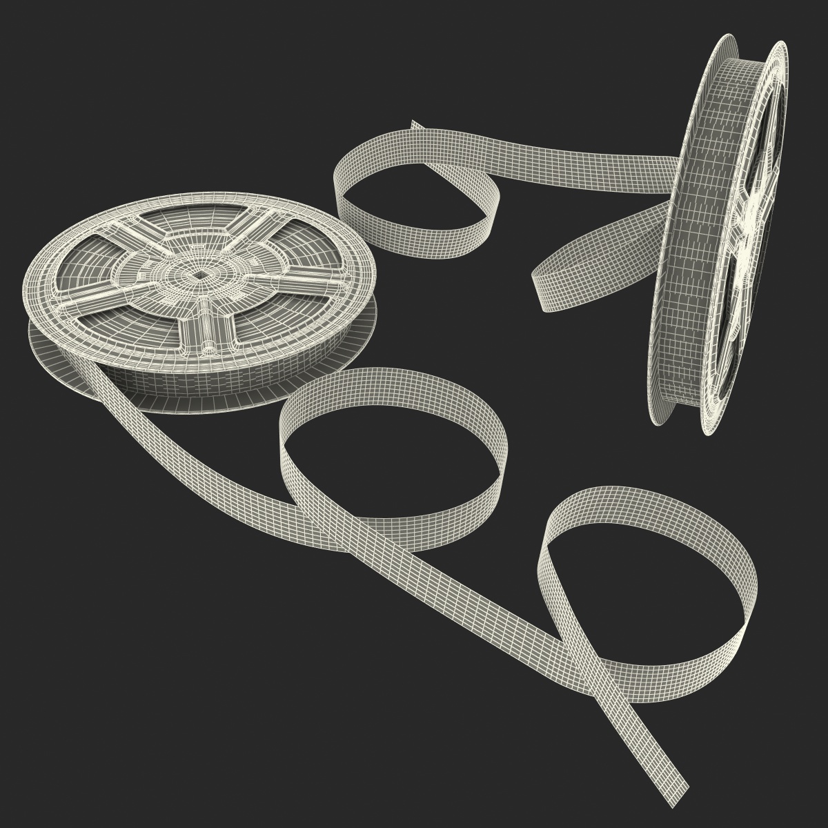 Video Film Reel Set 3D model