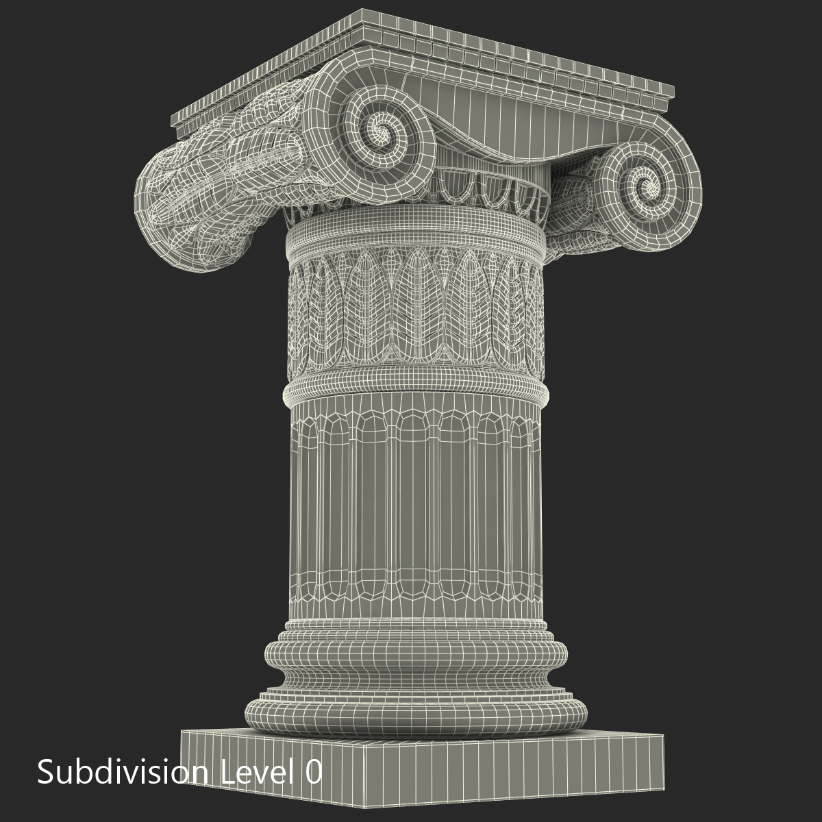 Ionic Order Column Pedestal 3D