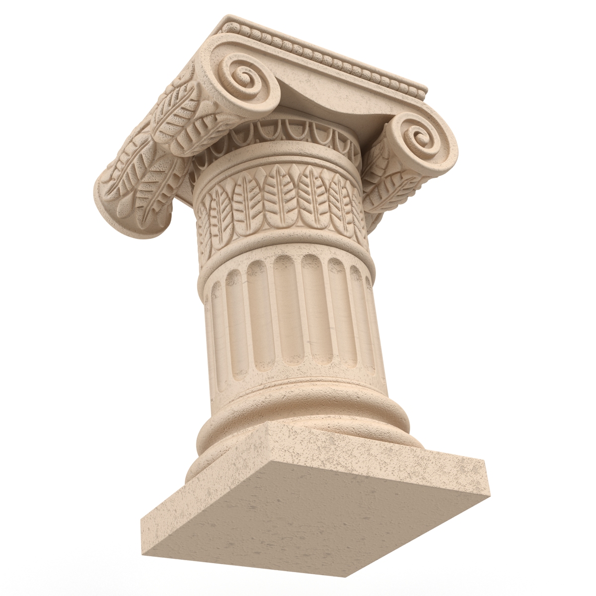 Ionic Order Column Pedestal 3D