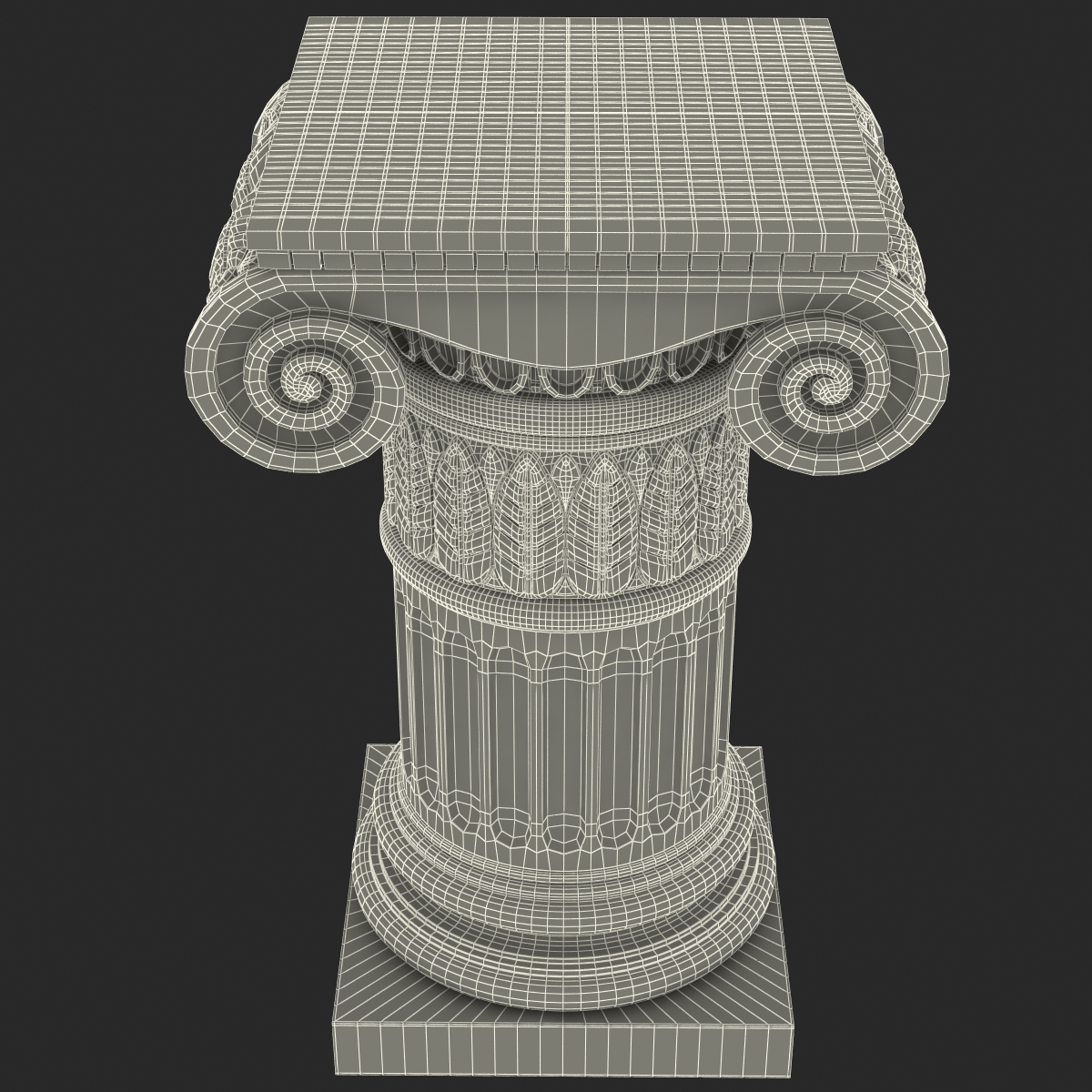 Ionic Order Column Pedestal 3D