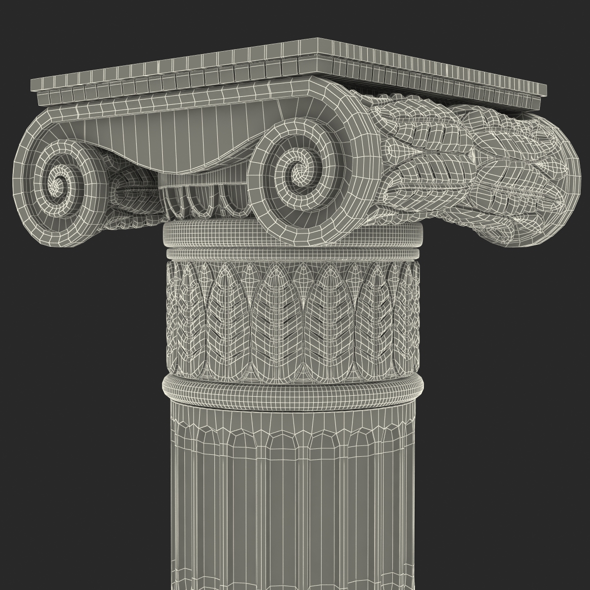 Ionic Order Column Pedestal 3D