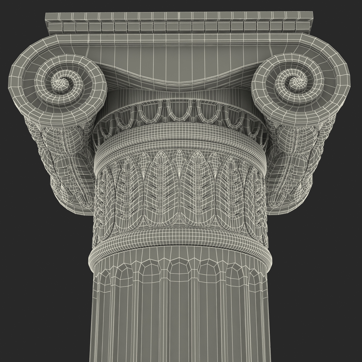 Ionic Order Column Pedestal 3D