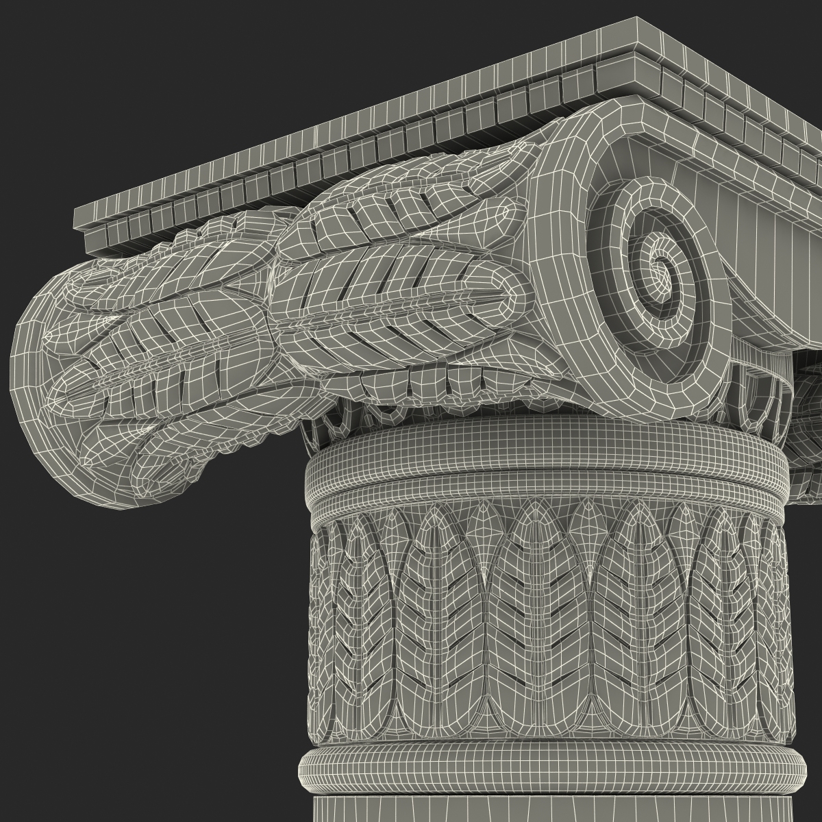 Ionic Order Column Pedestal 3D