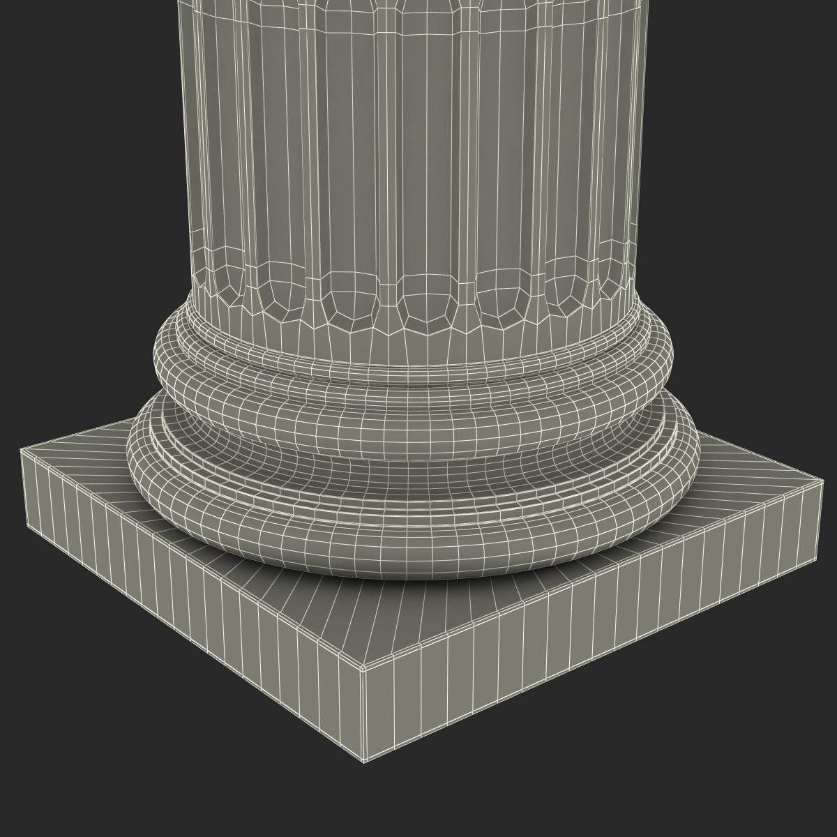 Ionic Order Column Pedestal 3D