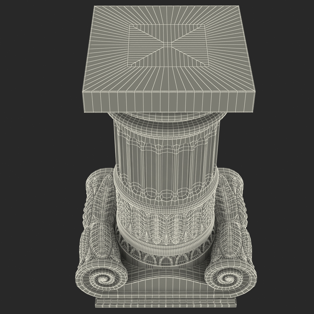 Ionic Order Column Pedestal 3D