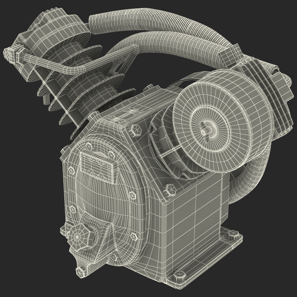 3D Twin Cylinder Air Compressor Pump model