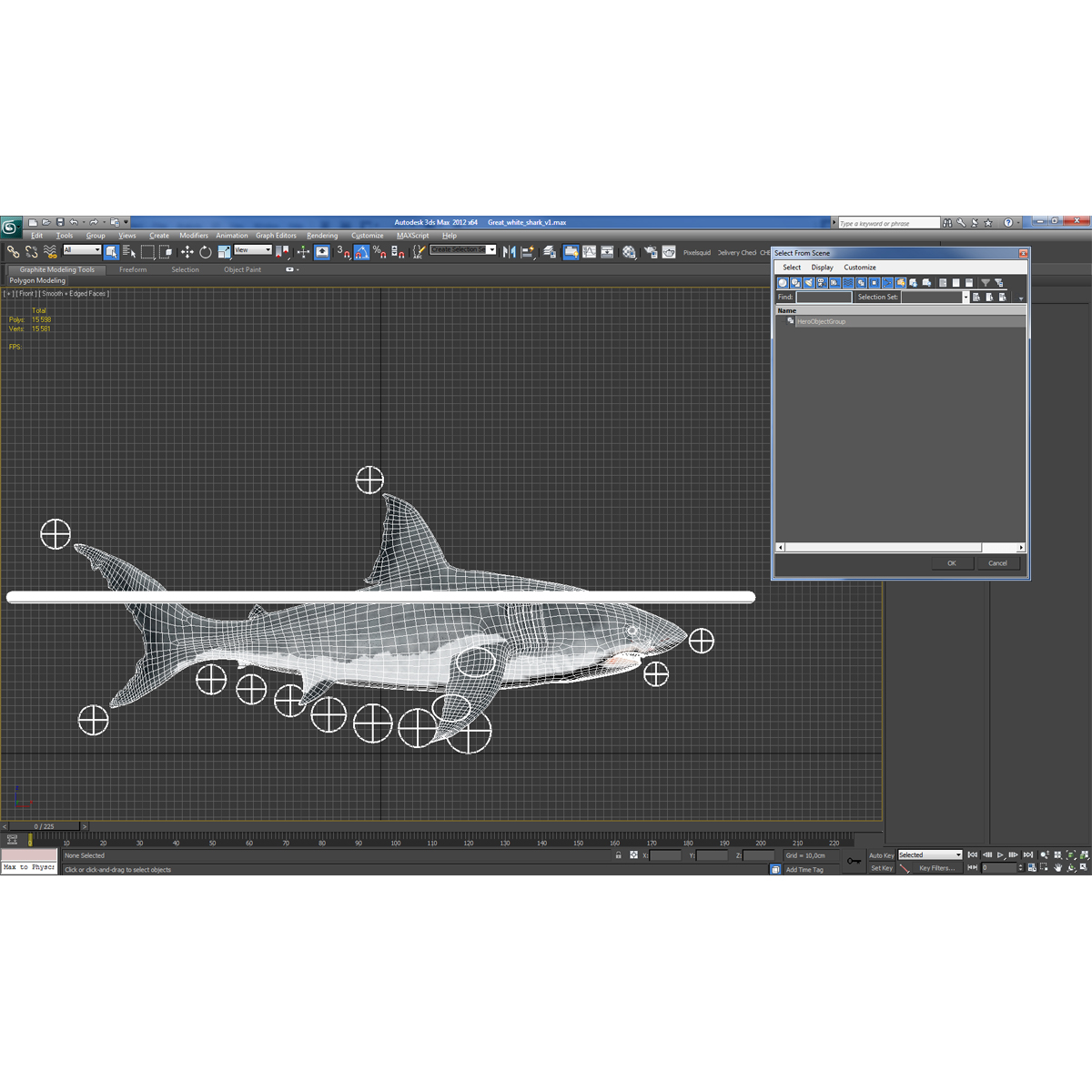 Great White Shark Rigged 3D model