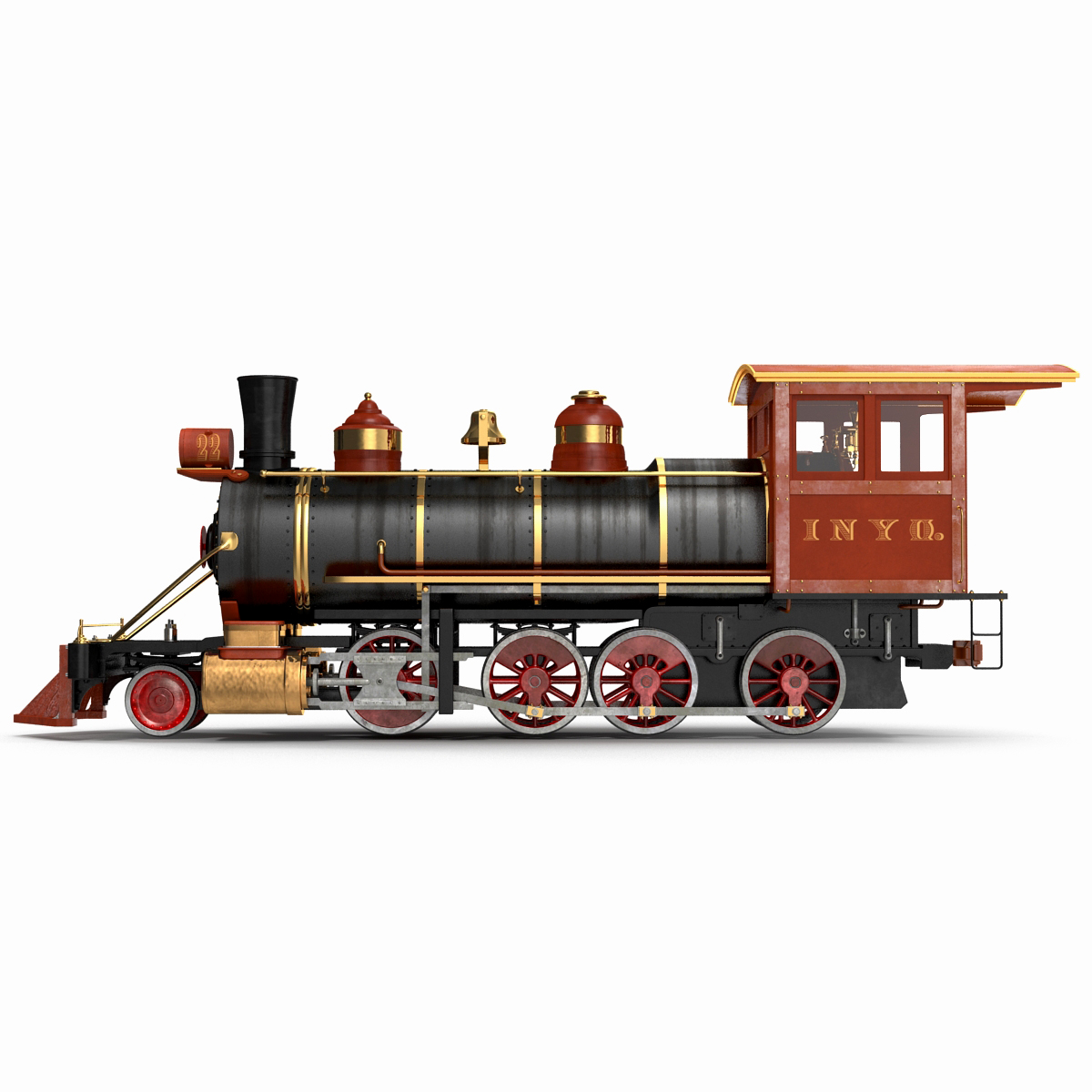 Steam Train Locomotive 2 3D model