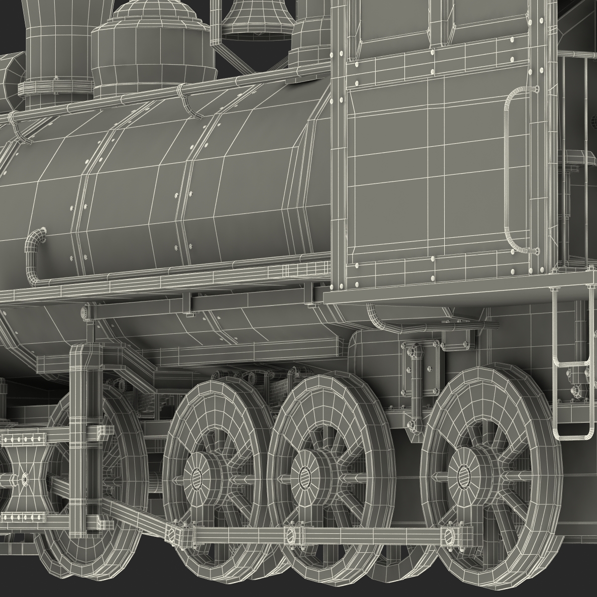 Steam Train Locomotive 2 3D model