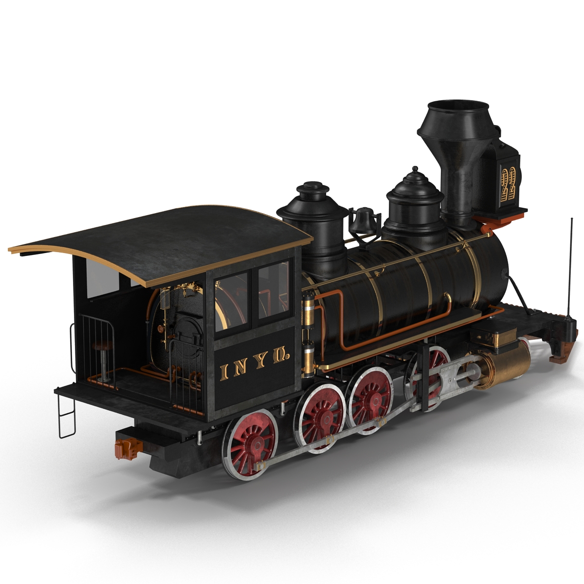 Steam Train Locomotive 3 3D model