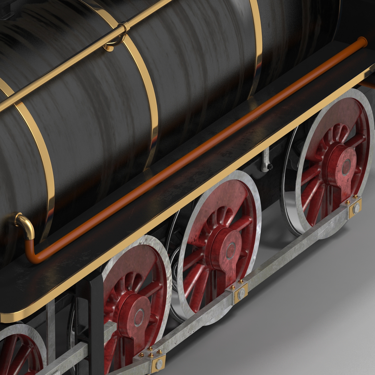 Steam Train Locomotive 3 3D model