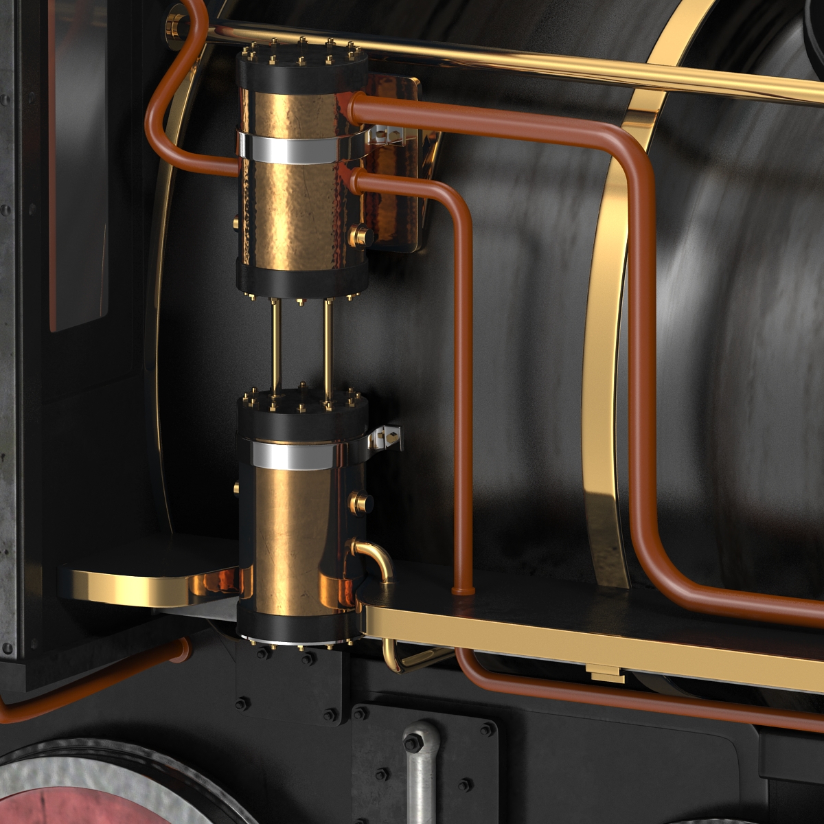 Steam Train Locomotive 3 3D model