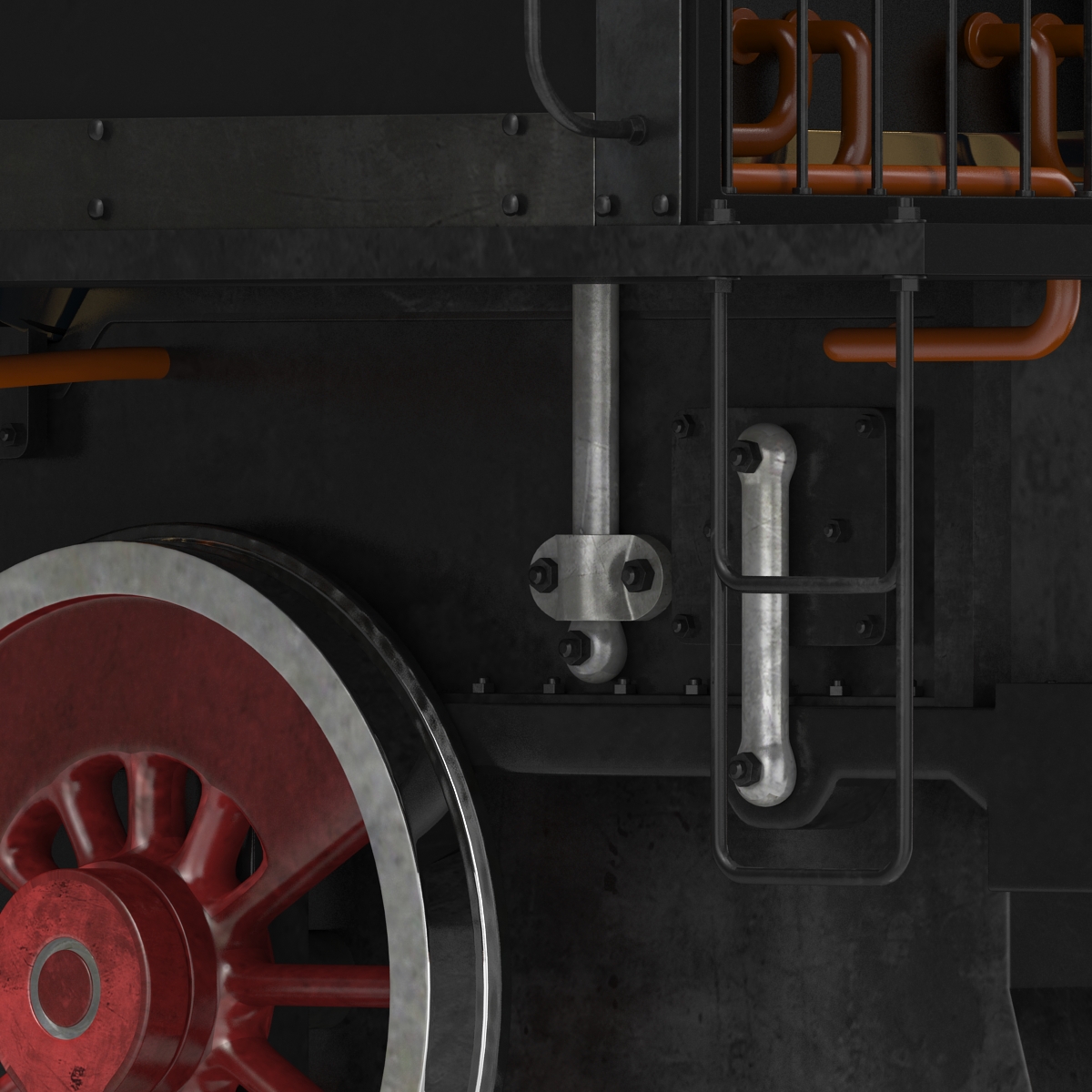 Steam Train Locomotive 3 3D model