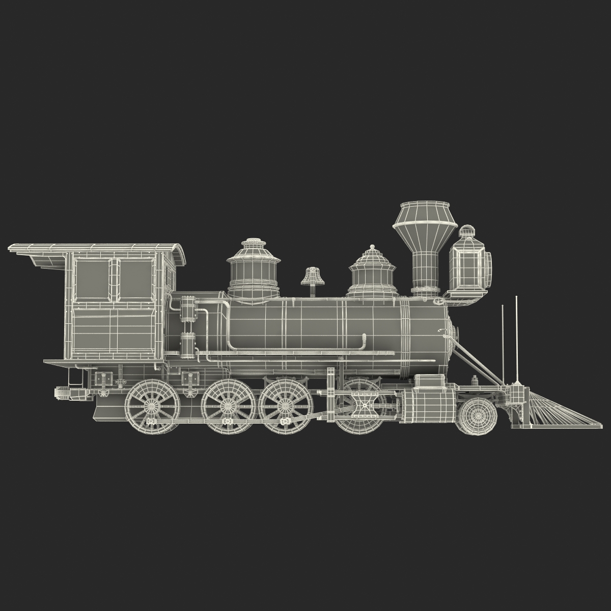 Steam Train Locomotive 3 3D model