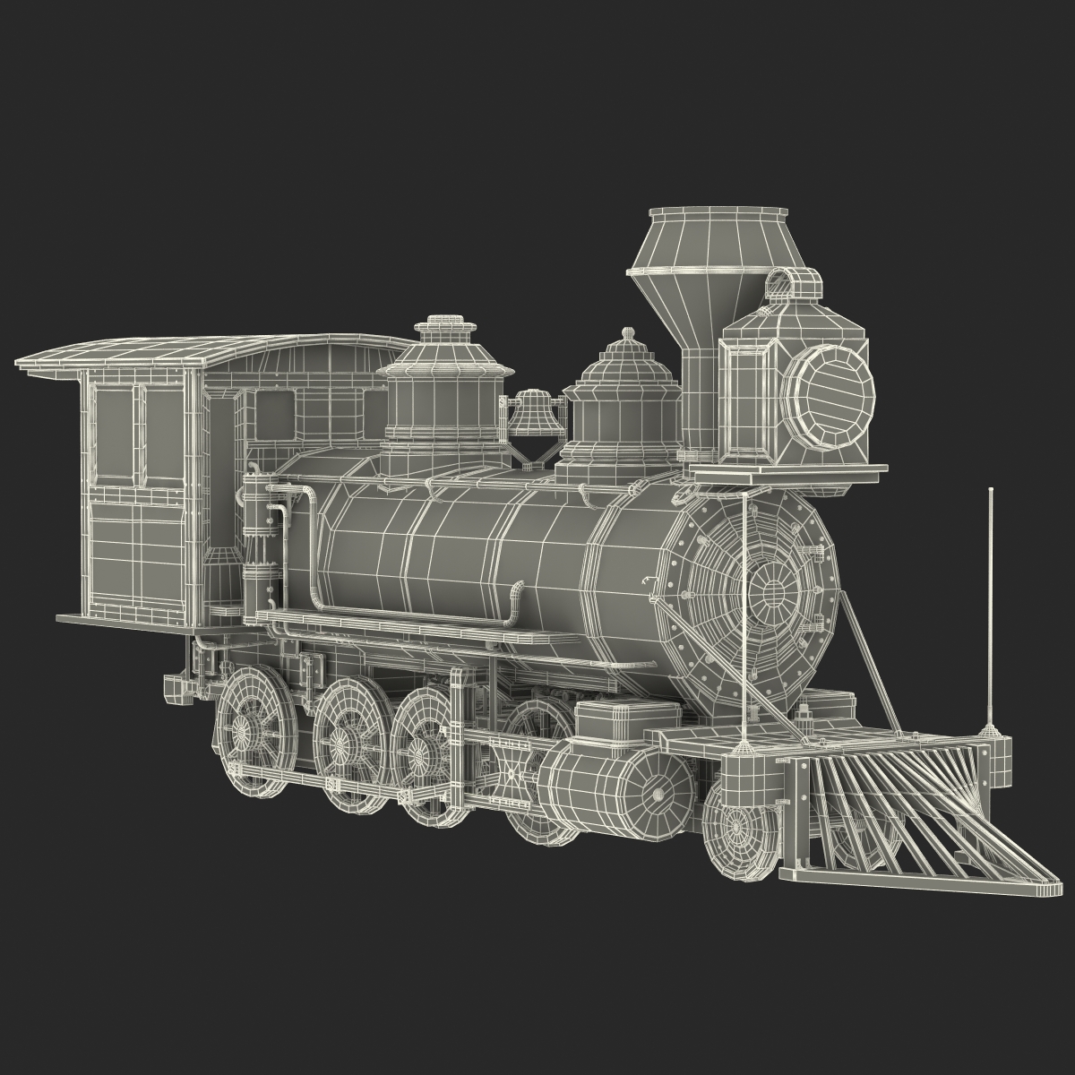 Steam Train Locomotive 3 3D model