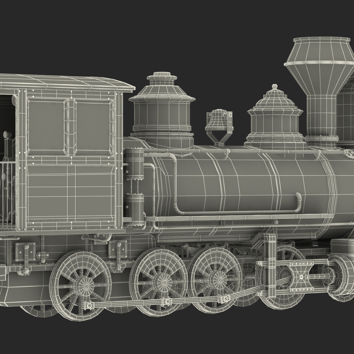 Steam Train Locomotive 3 3D model