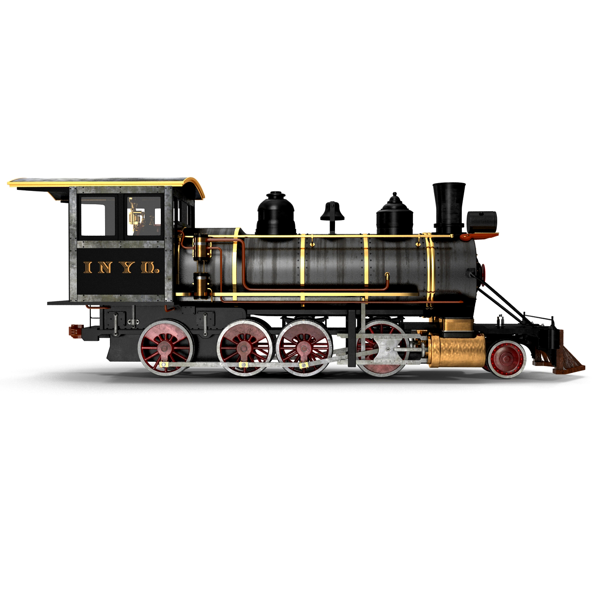 Steam Train Locomotive 4 3D model