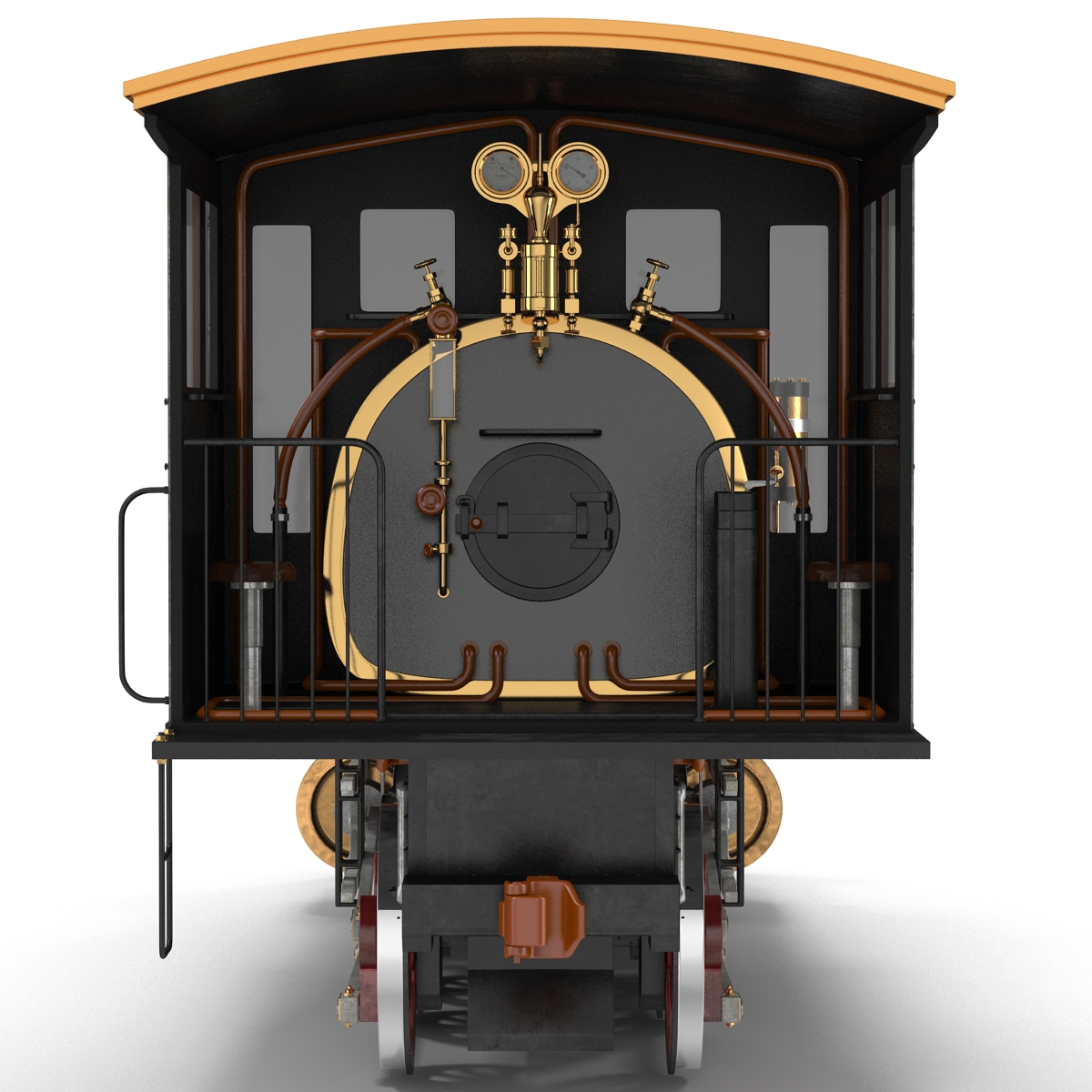 Steam Train Locomotive 4 3D model