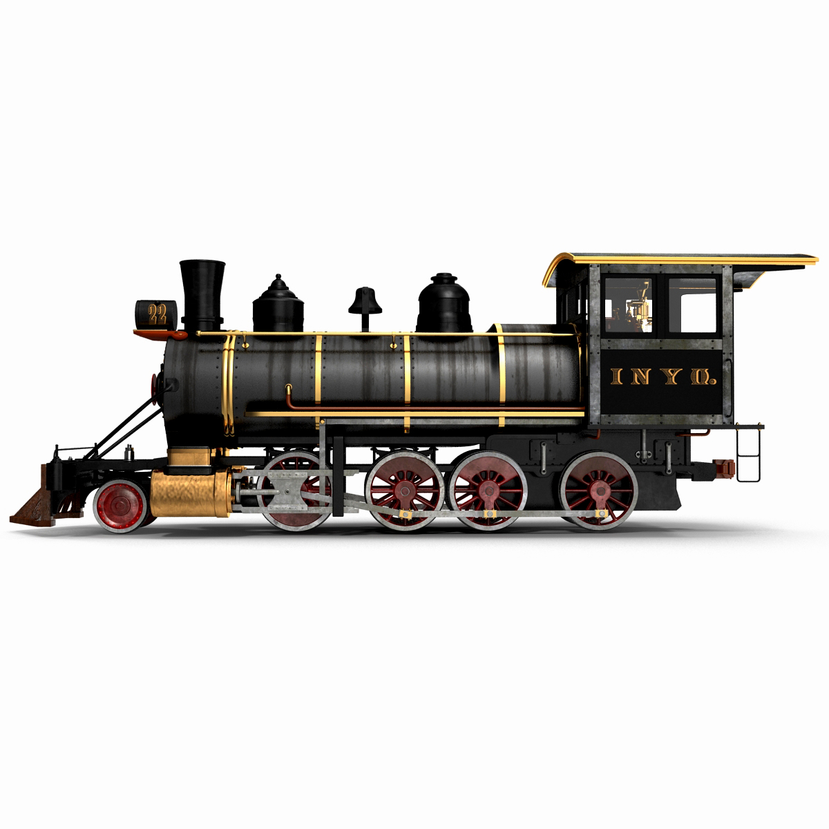 Steam Train Locomotive 4 3D model