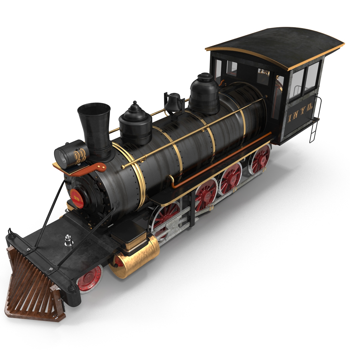 Steam Train Locomotive 4 3D model