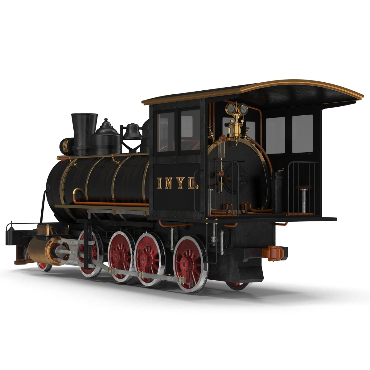 Steam Train Locomotive 4 3D model