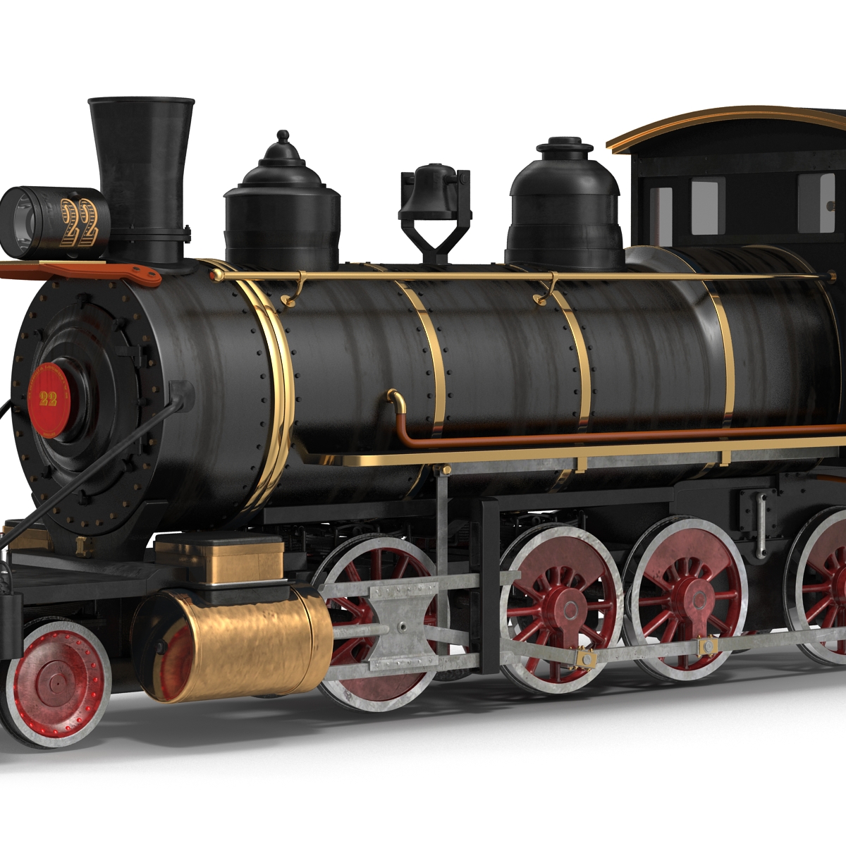 Steam Train Locomotive 4 3D model