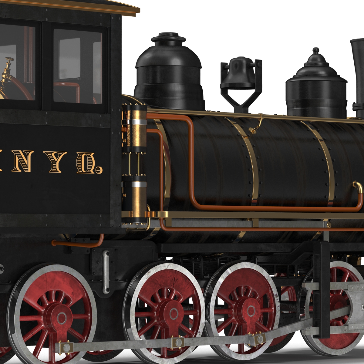 Steam Train Locomotive 4 3D model