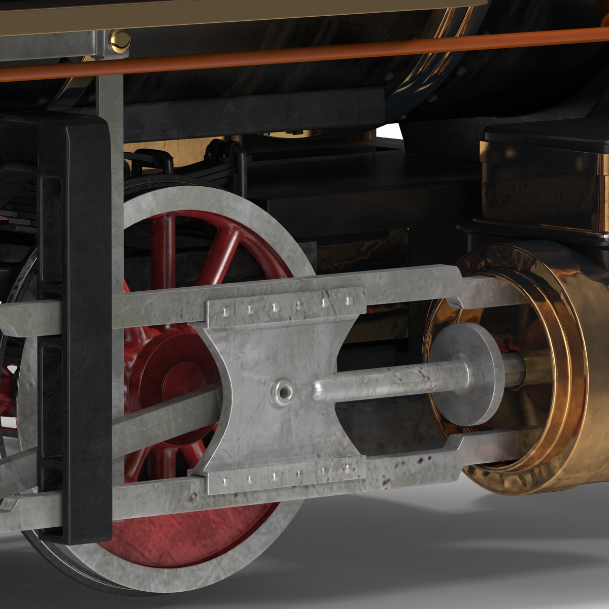 Steam Train Locomotive 4 3D model