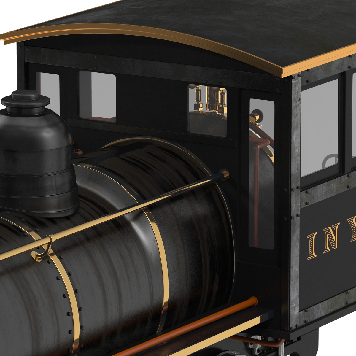 Steam Train Locomotive 4 3D model