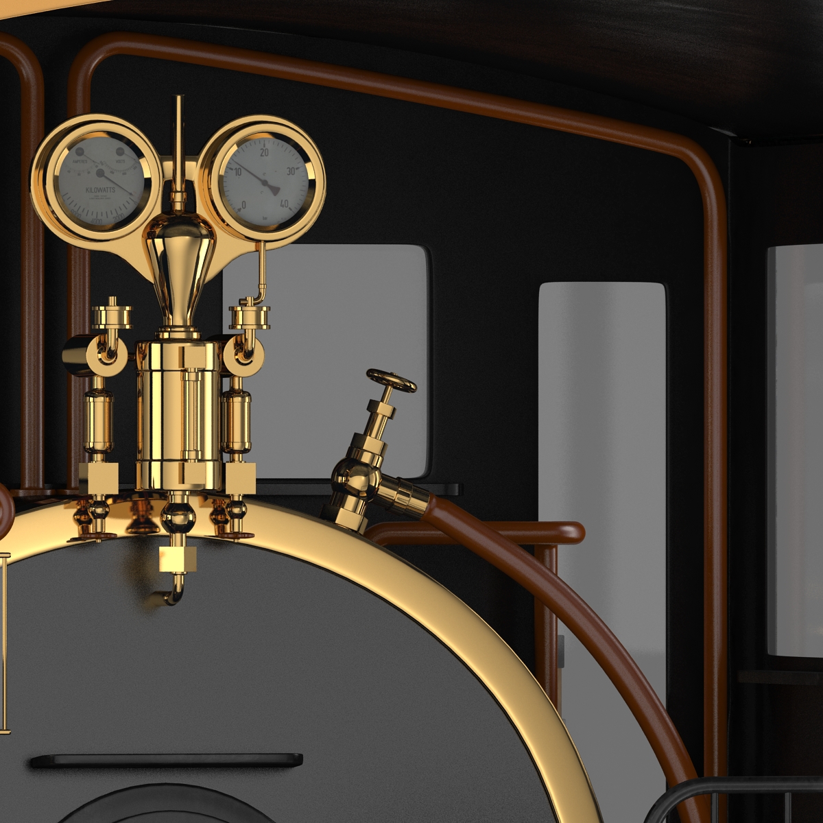 Steam Train Locomotive 4 3D model