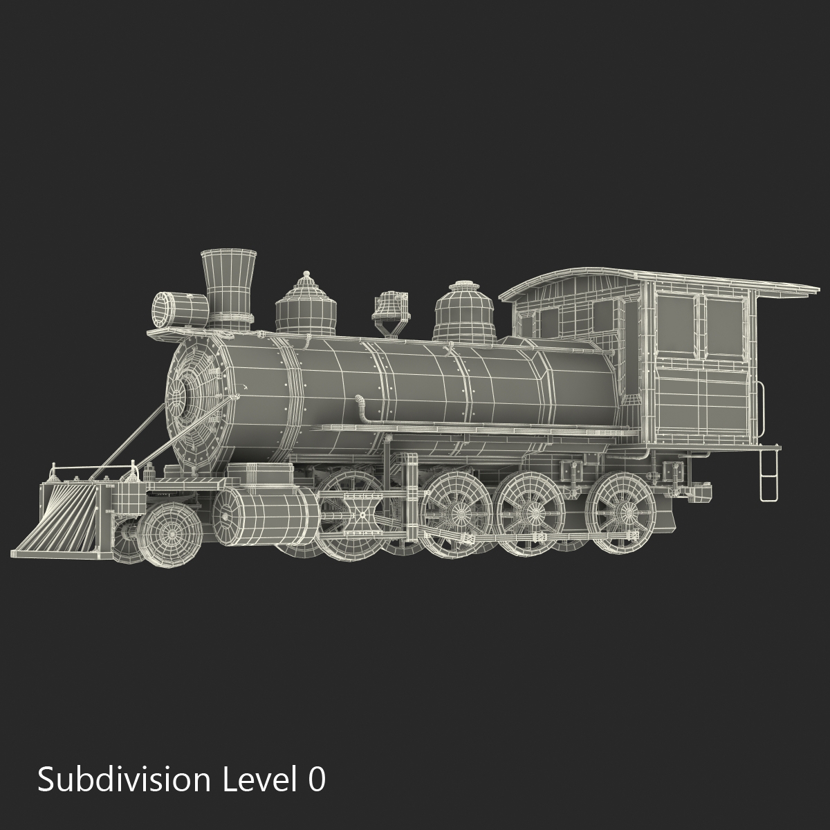 Steam Train Locomotive 4 3D model