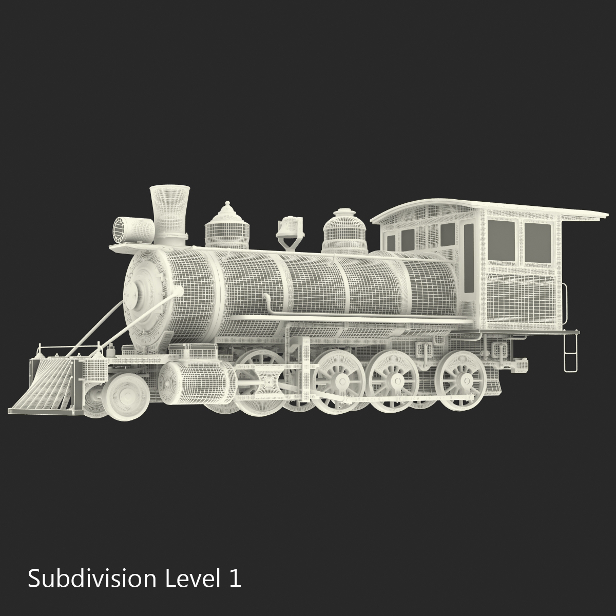 Steam Train Locomotive 4 3D model