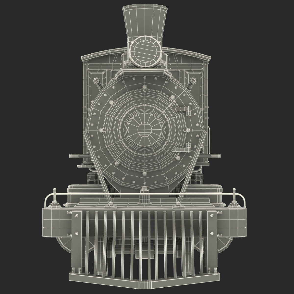 Steam Train Locomotive 4 3D model