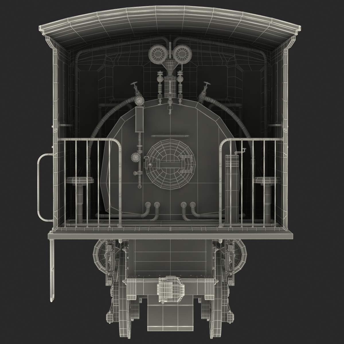 Steam Train Locomotive 4 3D model