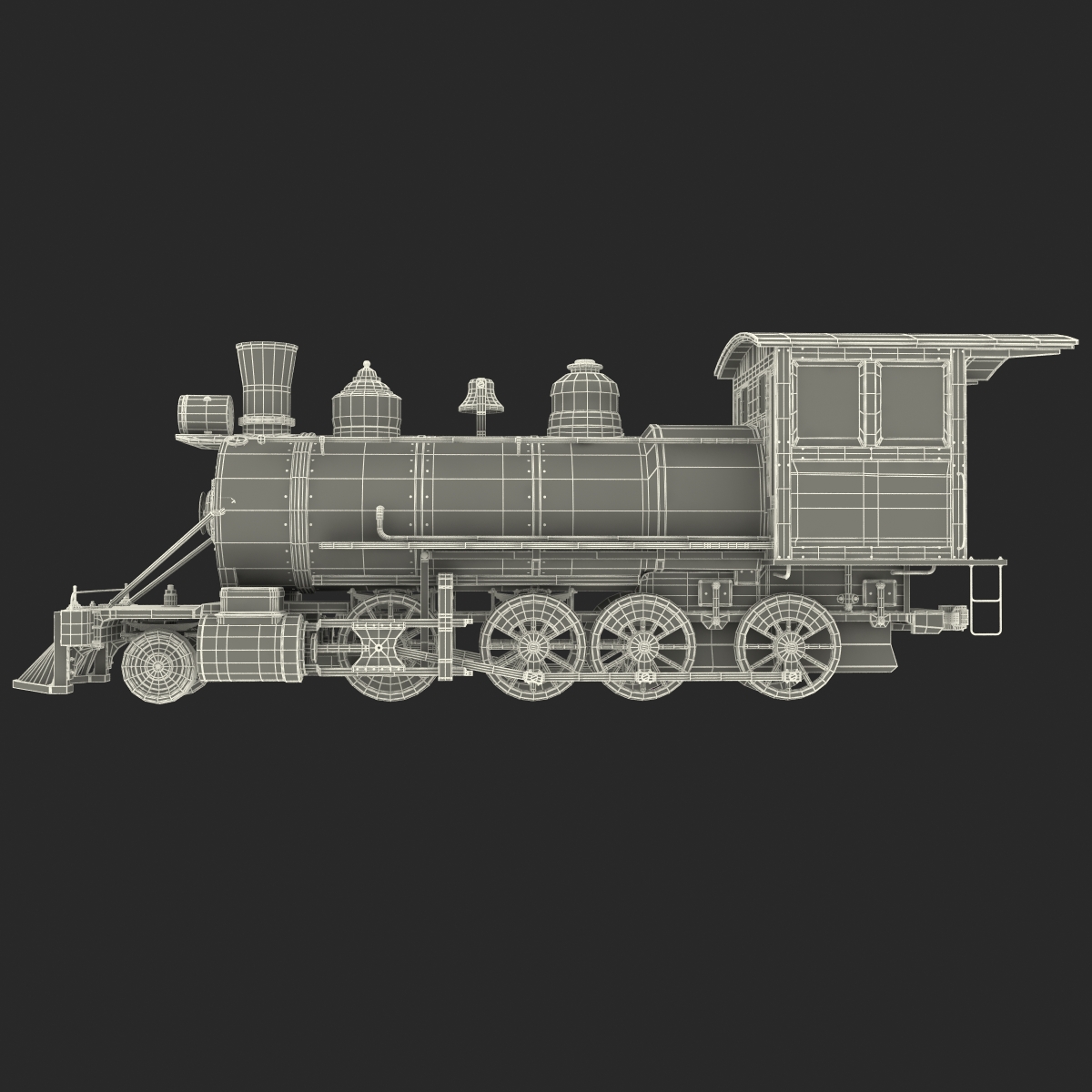 Steam Train Locomotive 4 3D model