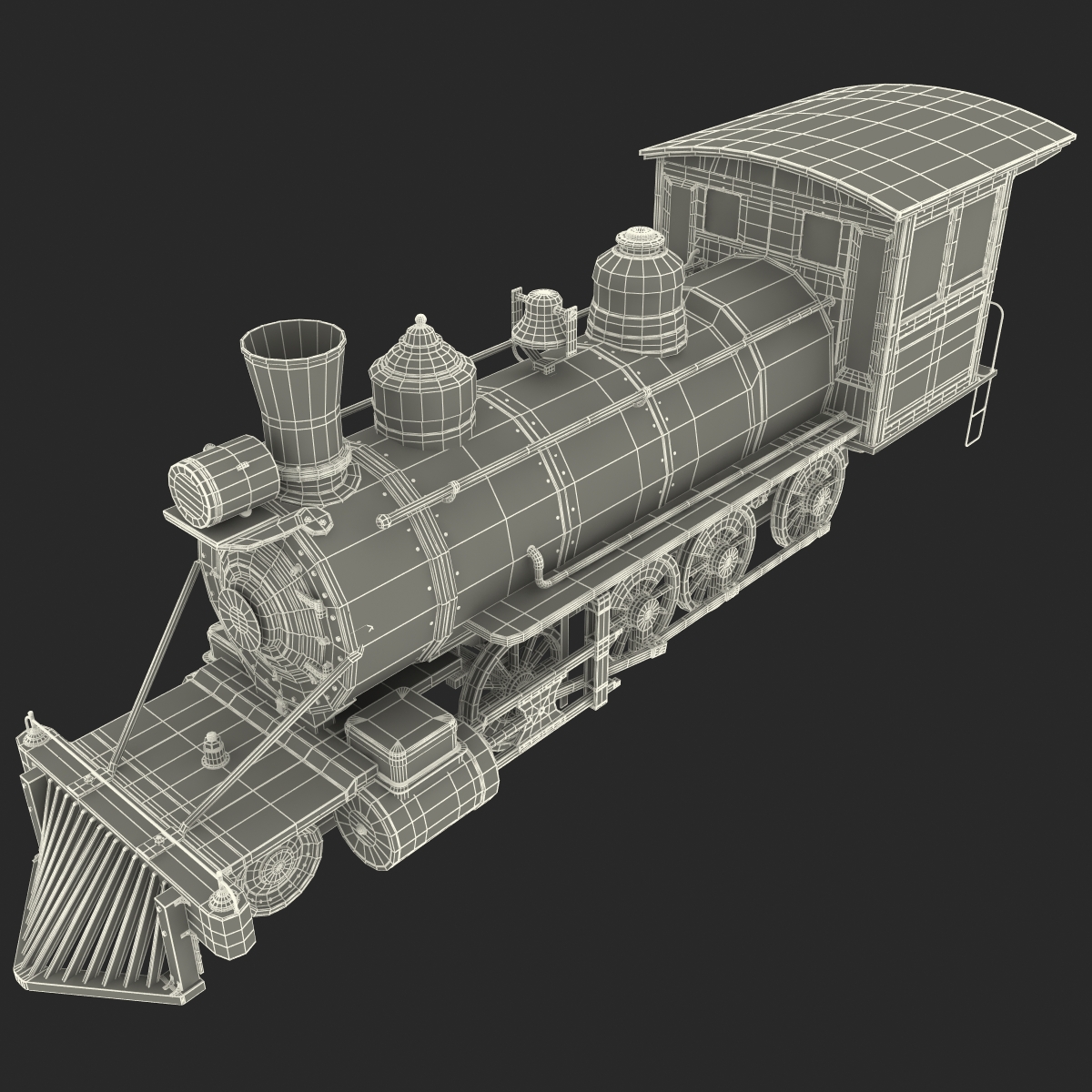 Steam Train Locomotive 4 3D model