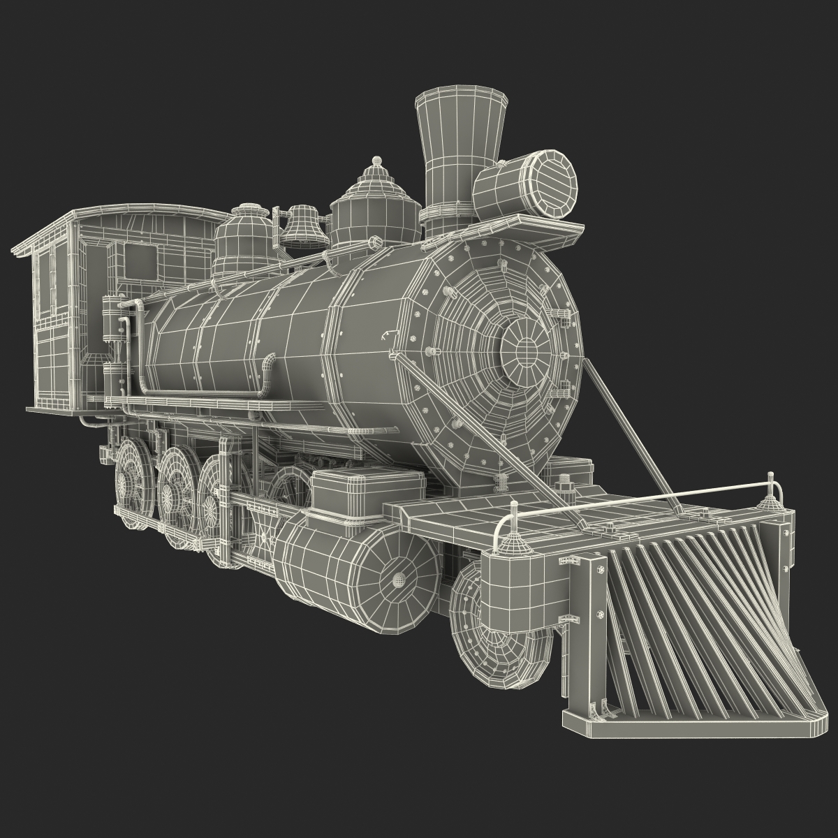 Steam Train Locomotive 4 3D model