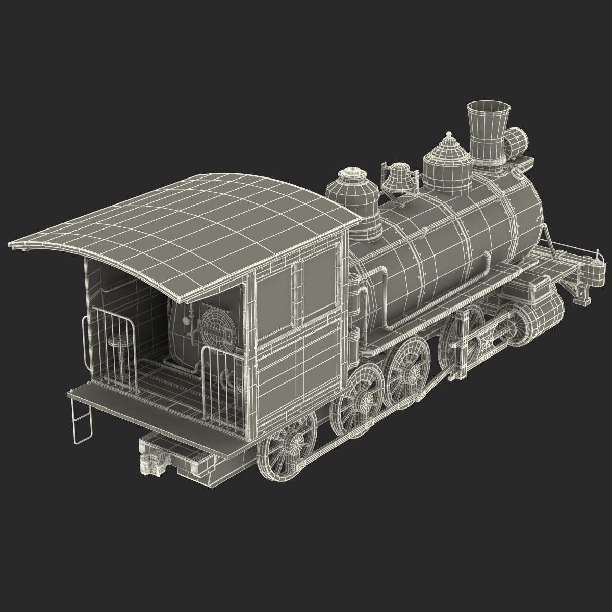 Steam Train Locomotive 4 3D model