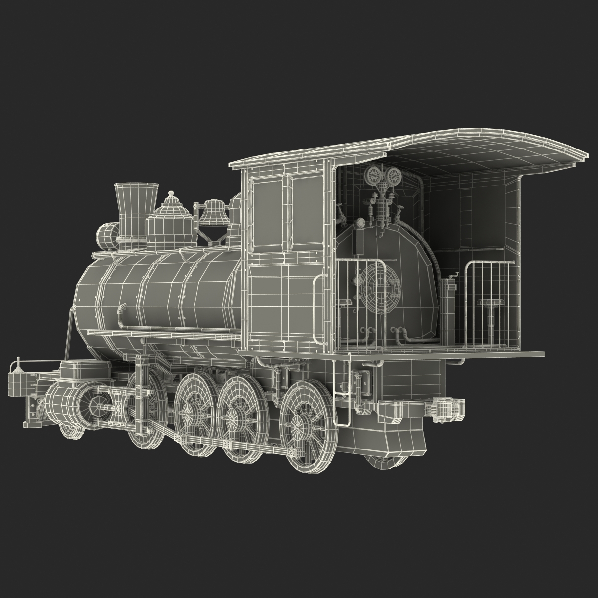 Steam Train Locomotive 4 3D model