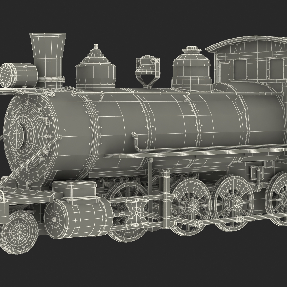 Steam Train Locomotive 4 3D model